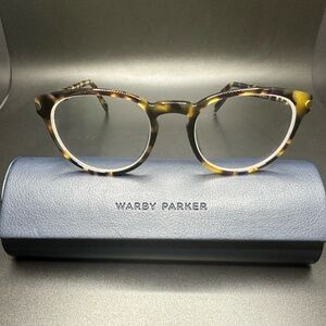 Warby Parker Percey Tortoise Eyeglass Frames With Case Gold Tone Frames Only